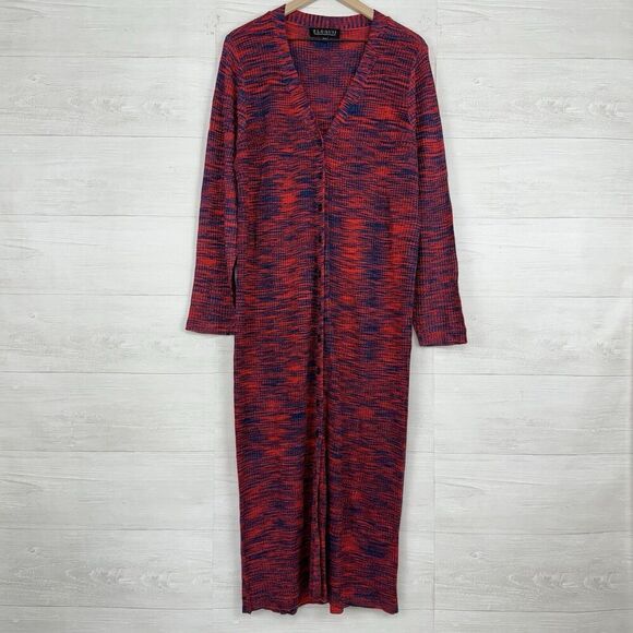 Eloquii Size 22/24 Ribbed Maxi Sweater Dress Button Front V Neck Thanksgiving - Picture 14 of 14